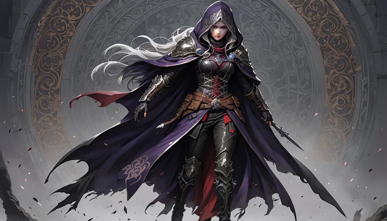 Fantasy Rogue in Dark Alley, Anime Concept Art