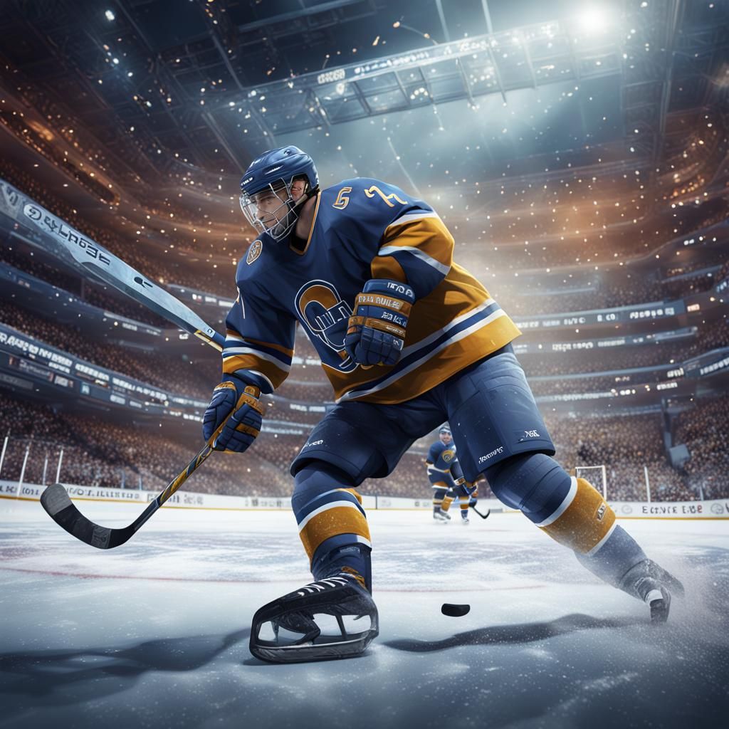 Fantastical Hockey Scene in Detailed Matte Painting