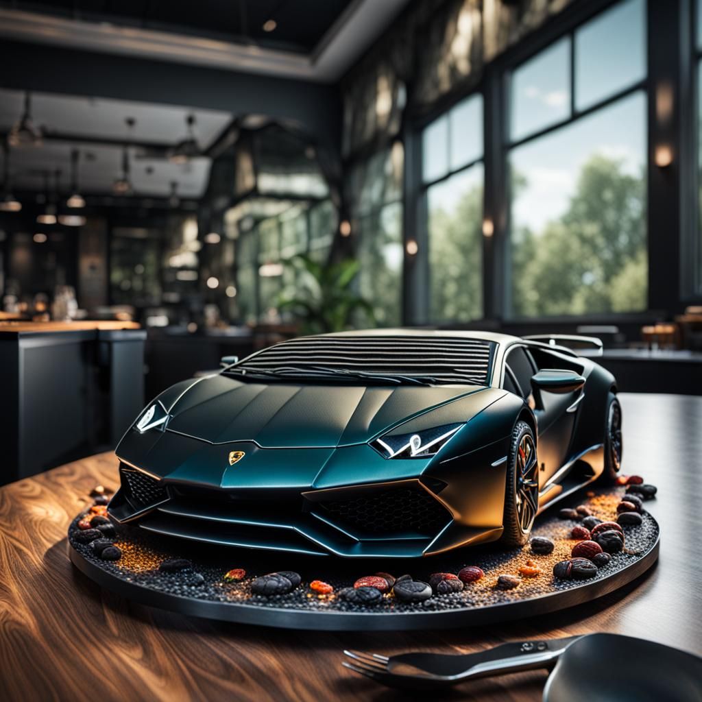Hyperrealistic Lamborghini Cake with Intricate Details