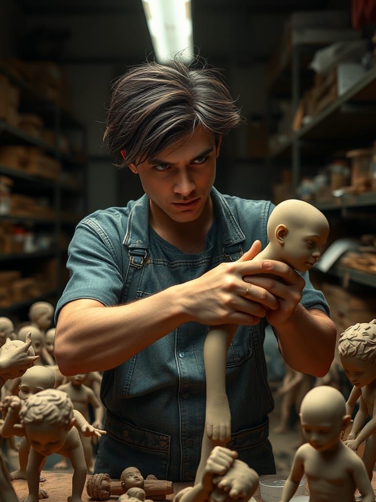 Animator's Studio: A Hyper-Realistic Claymation Scene