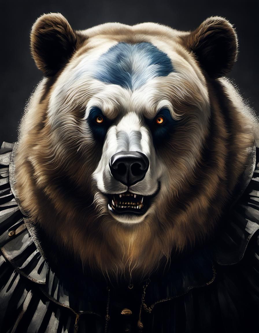 Demonic Robotic Bear Clown in Volcanic Hyperspace