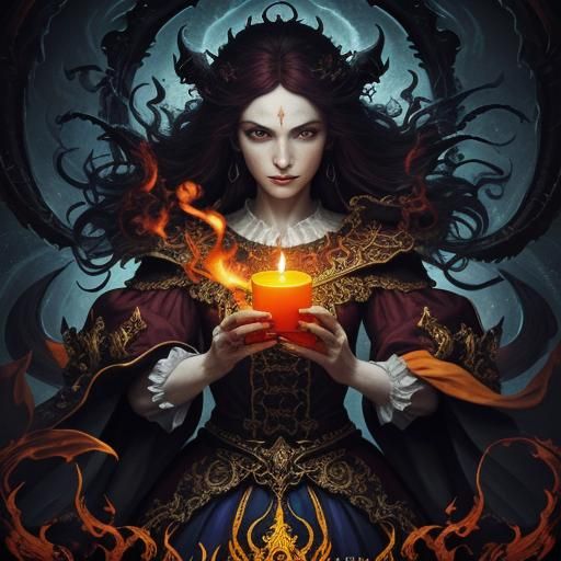 Priest Exorcising Demons in Baroque Painting Style