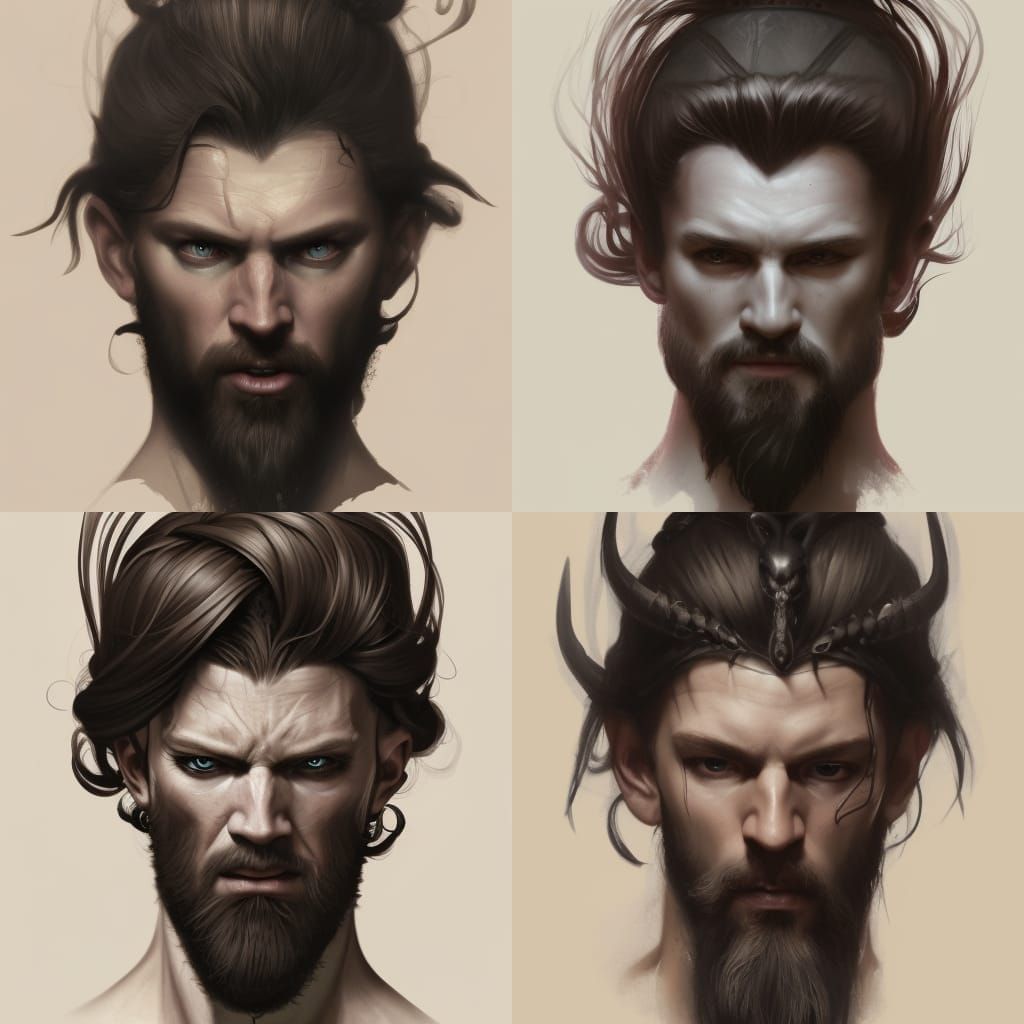 Dark Sorcerer with Viking Braids in Dark Fantasy Art