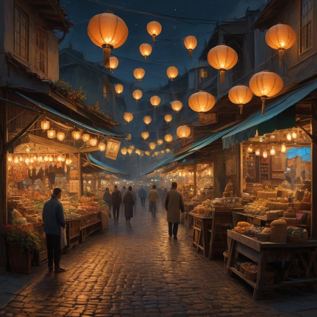 Street shops night