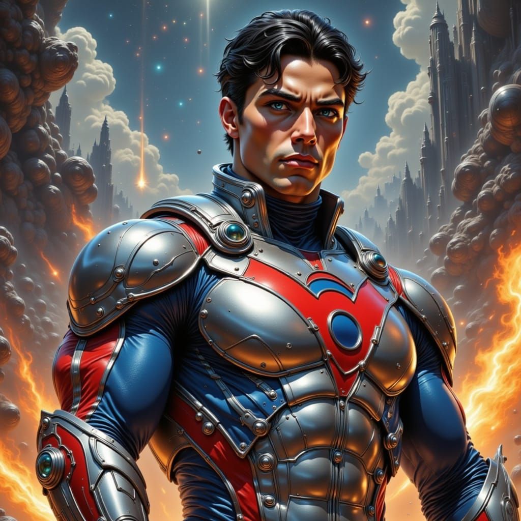 Captain Cosmic: Vintage Futuristic Superhero