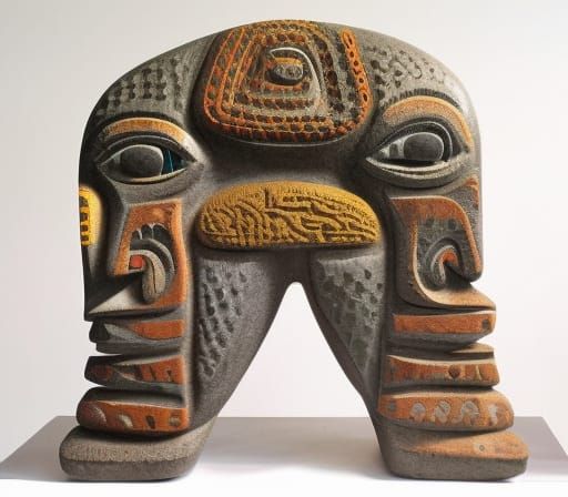 Hyperdetailed Stone Carvings: A Tribal Art Vision