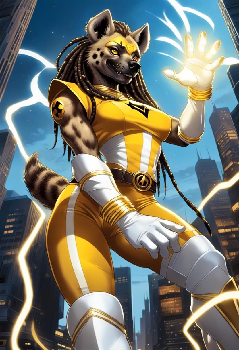 Hyena Superhero Powers Up in Comic Book Art