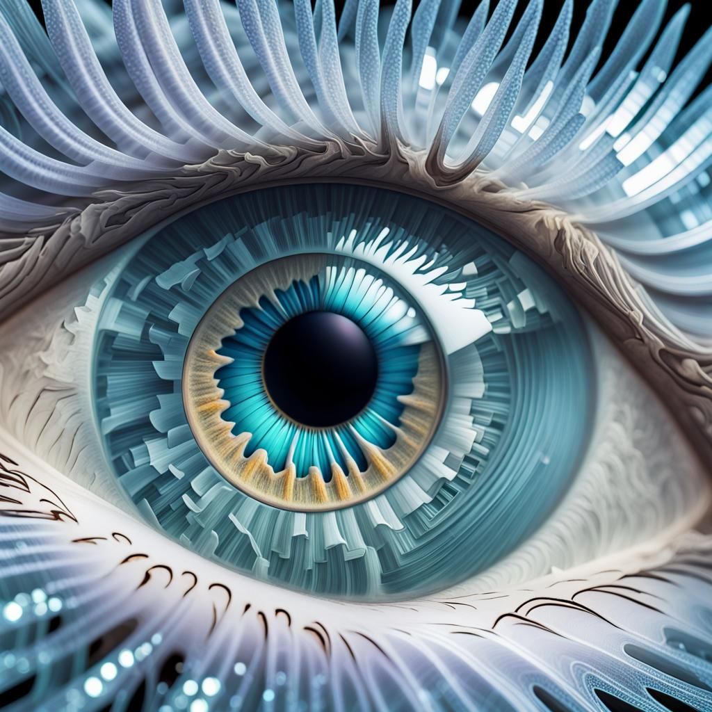 Macro Photo of a Fractal Blue Eye