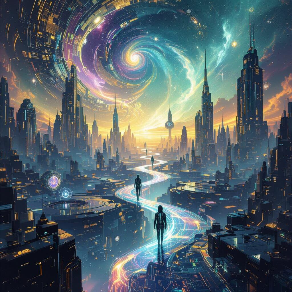 Metaphysical Futuristic Landscape of Melting Reality