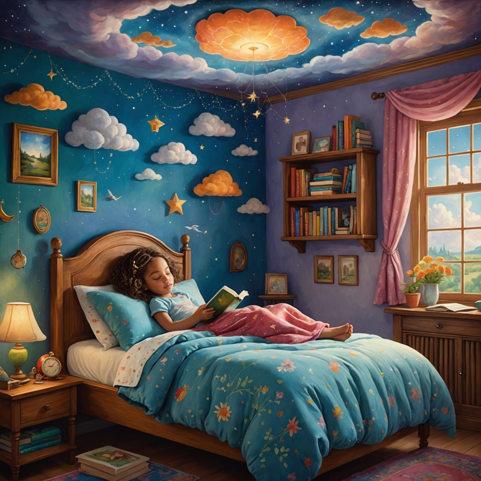Enchanting Dreams: A Child's Whimsical Bedroom Fantasy