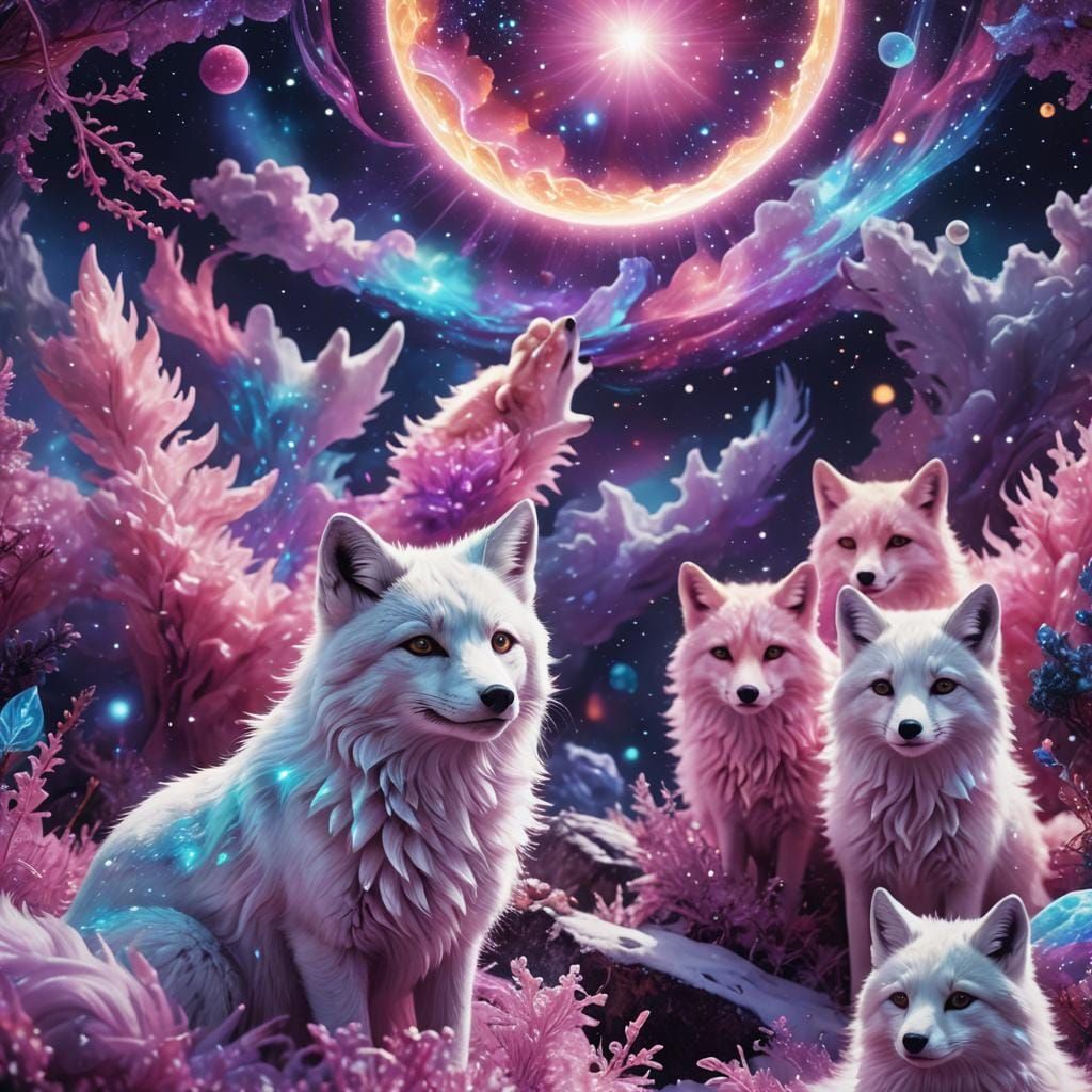 Snow Foxes in Holographic Cosmic Illustration