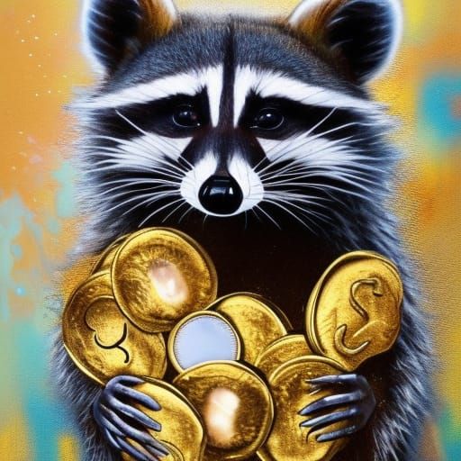 Raccoon's Graffiti Treasure Trove: Pearl, Gold, and Street A...