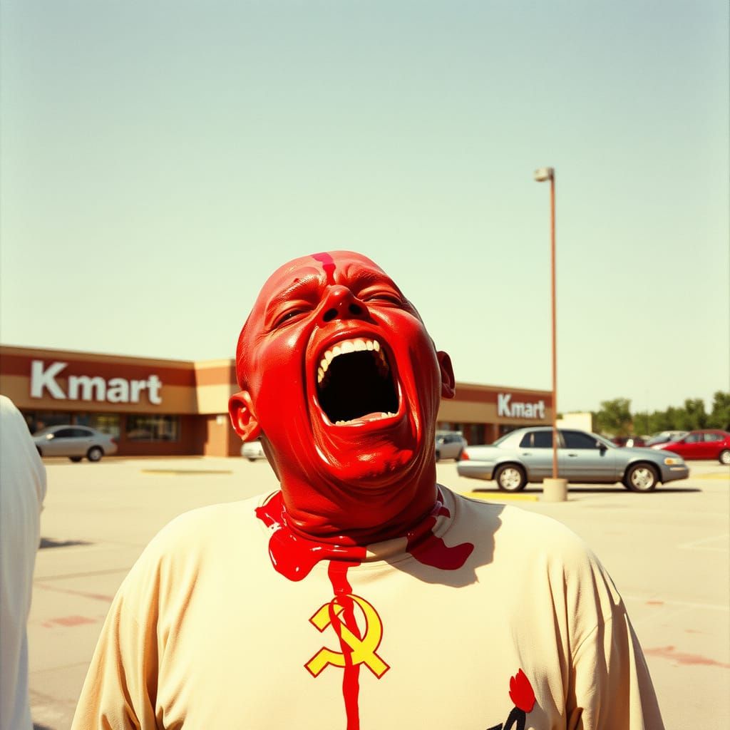 Communist Figures Melt in 1970s Kmart Parking Lot