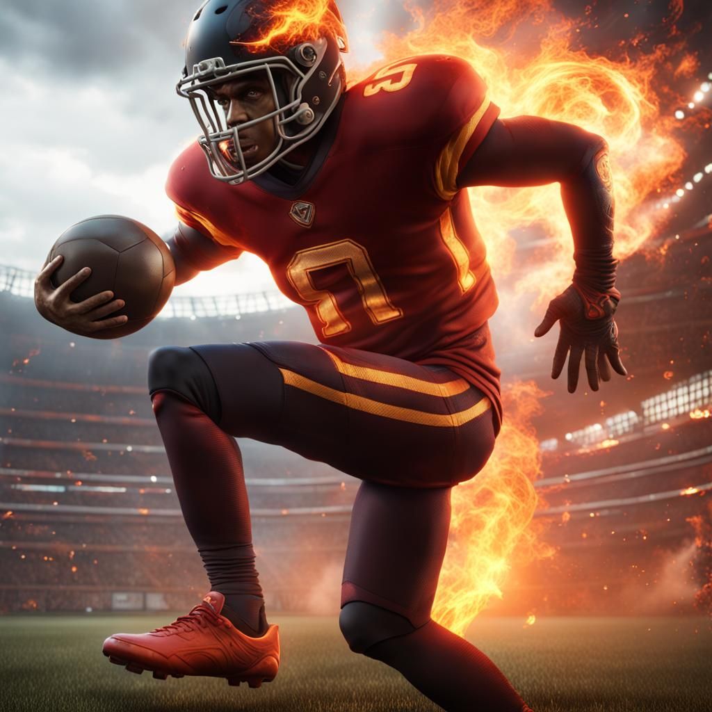 Fiery Football: Detailed Fantasy Concept Art