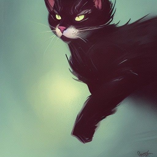 Sinister Cartoon Cat Digital Painting