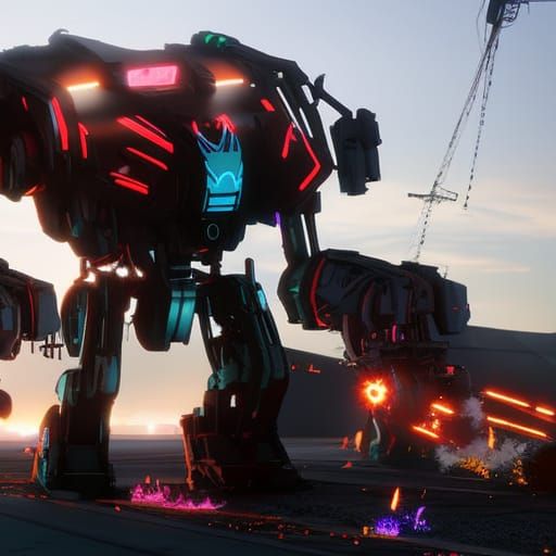 Clan Omnimech Fires Particle Cannon in Battle