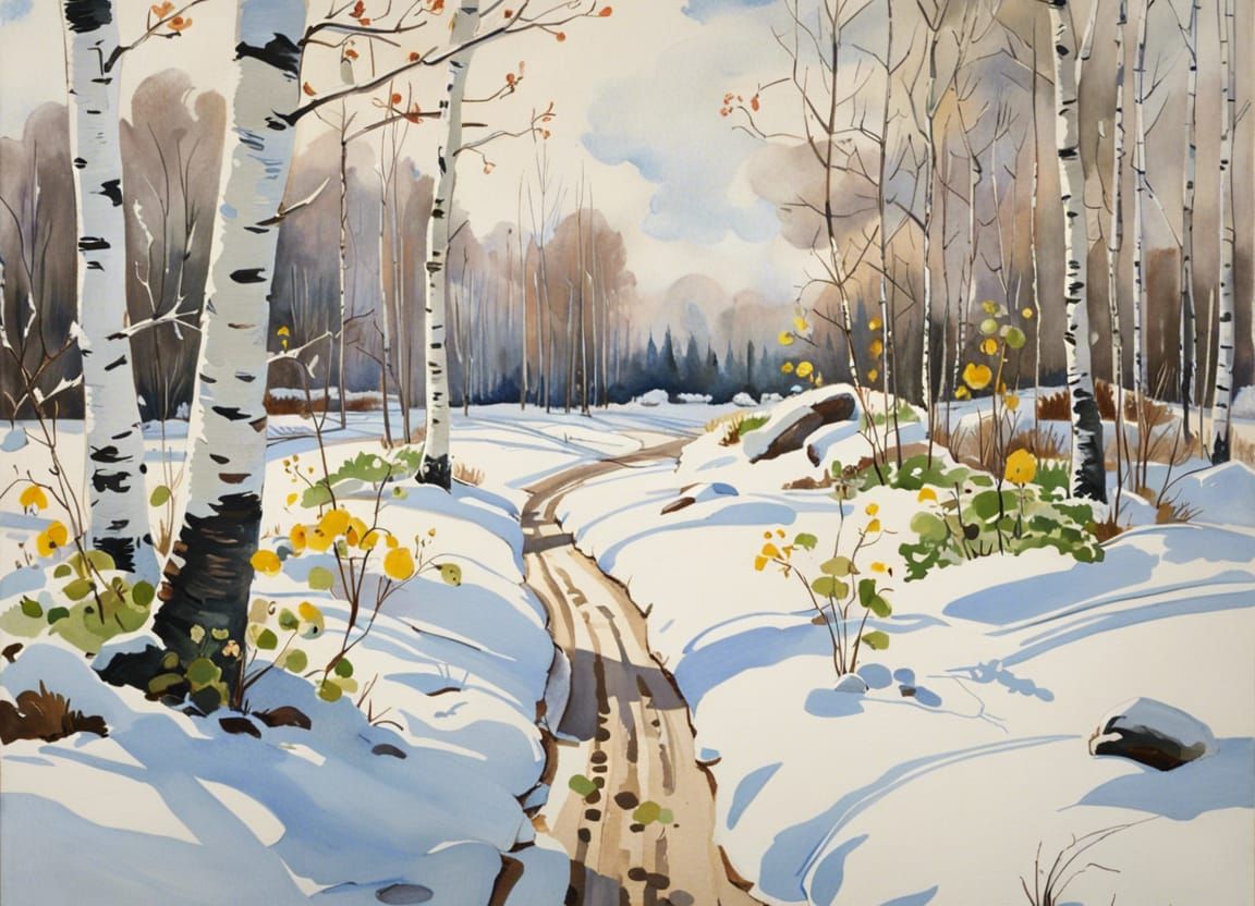 Spring's First Bloom: Oil Painting on Canvas