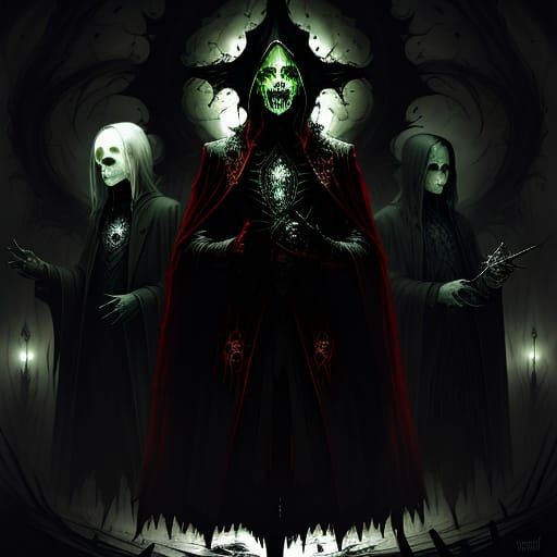 Surreal Macabre Gifts Exchanged in Eerie Shadows