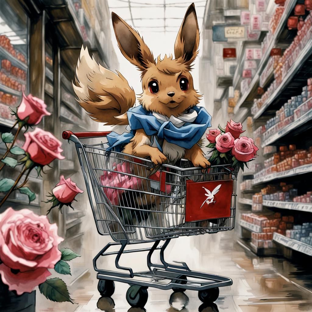 Eevee in shopping cart
