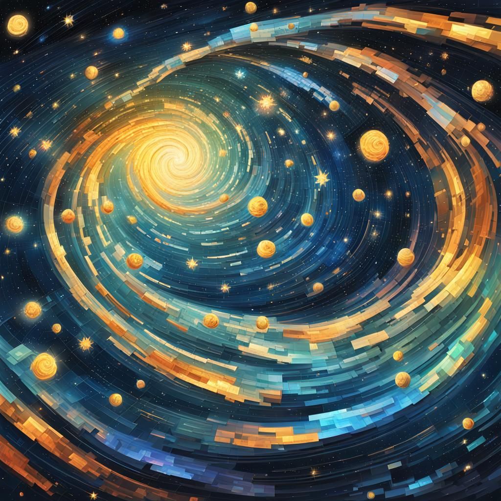 Luminous Stars Weaving Through the Universe in Digital Art