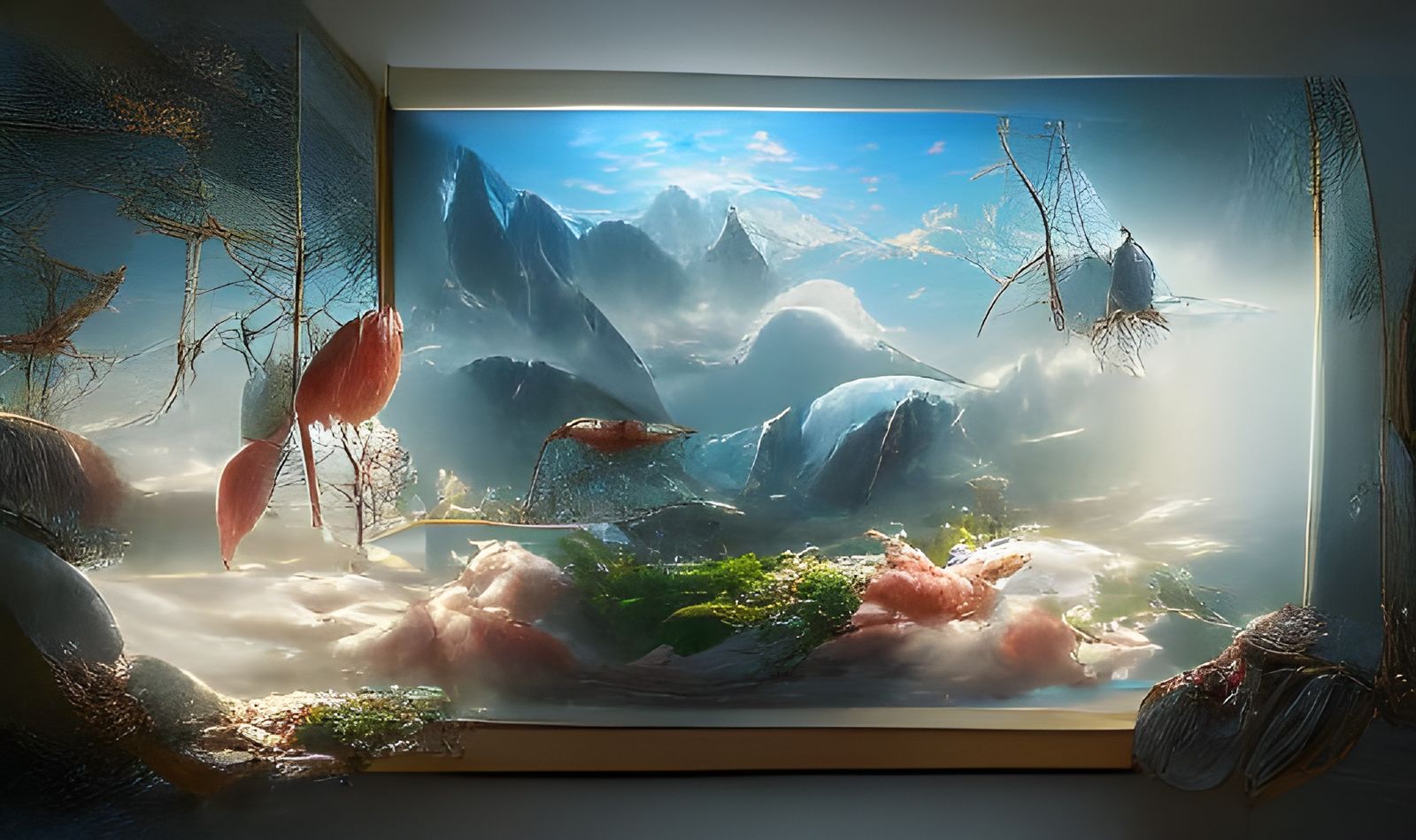 Glowing Aquarium Fantasy Landscape in Digital Art