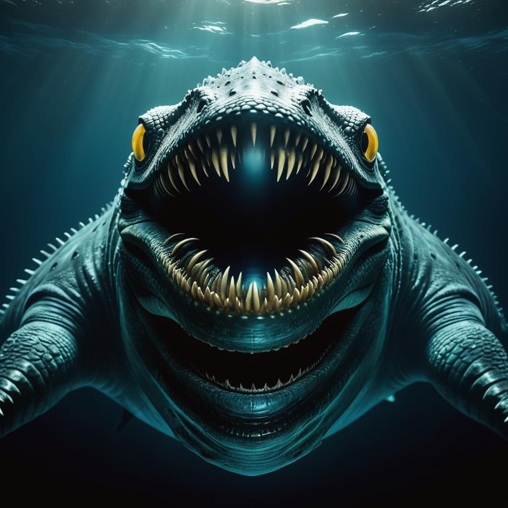Underwater Horror: Gigantic Sea Demon Encounter