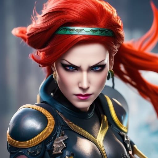 Hyperrealistic Female Ninja Portrait in 8k