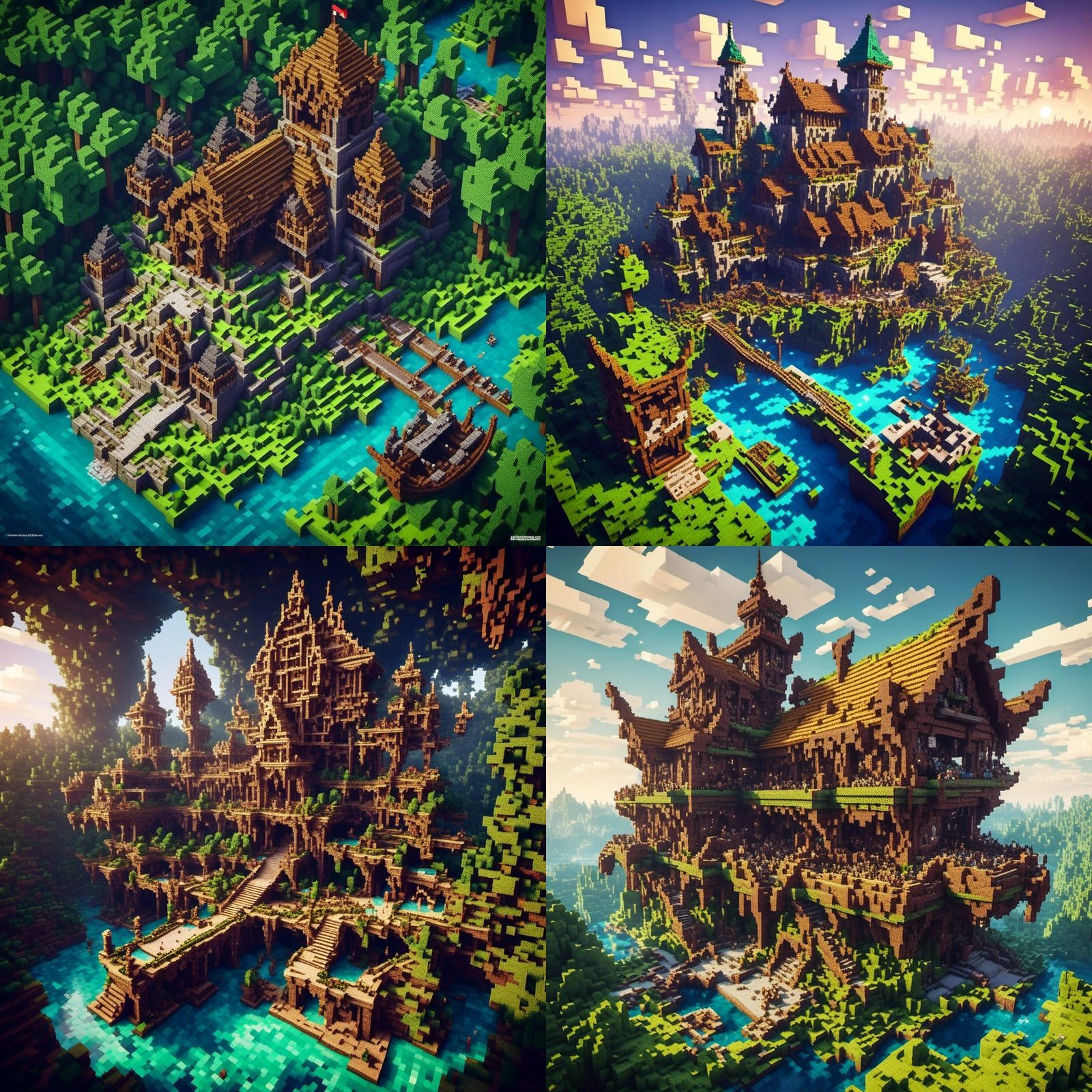 Minecraft World of Vikings in Pixel Art Style
