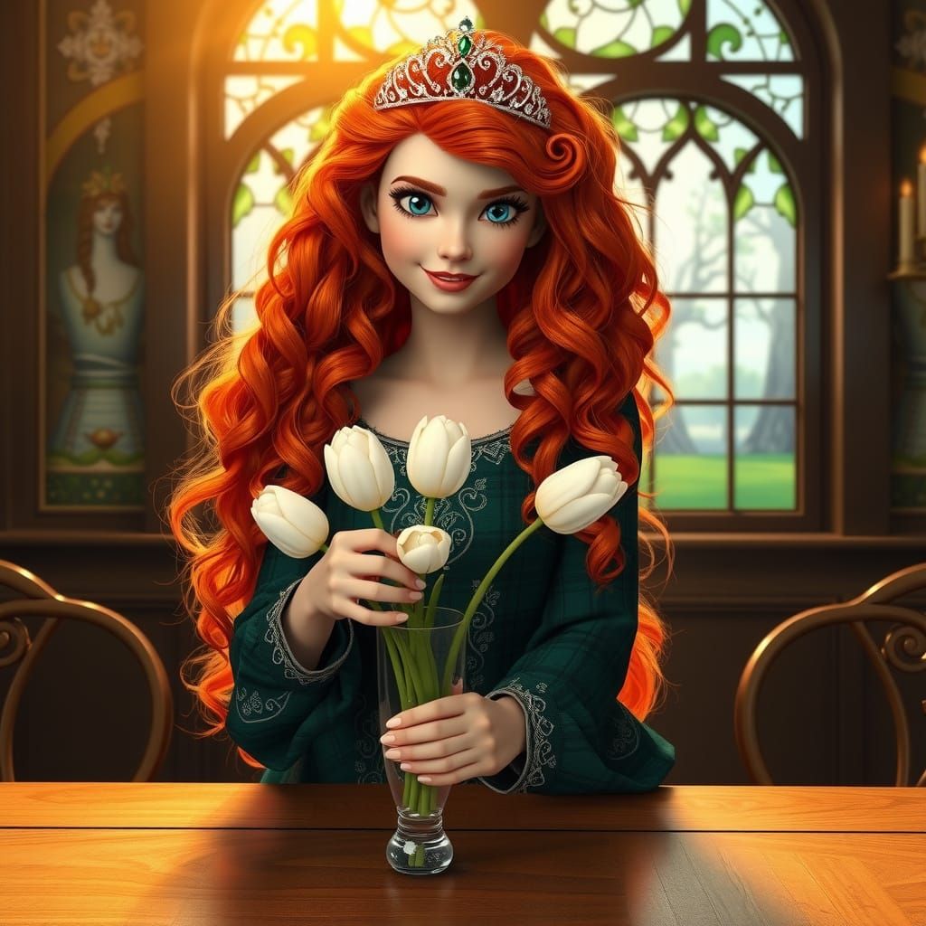 Merida in a Springtime Tartan Portrait
