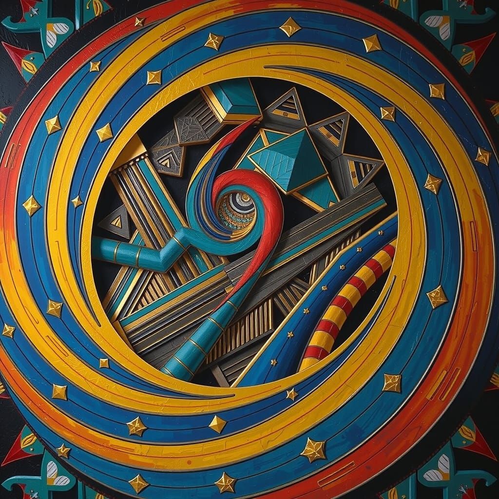 Abstract Geometric Shapes in Bold Colors