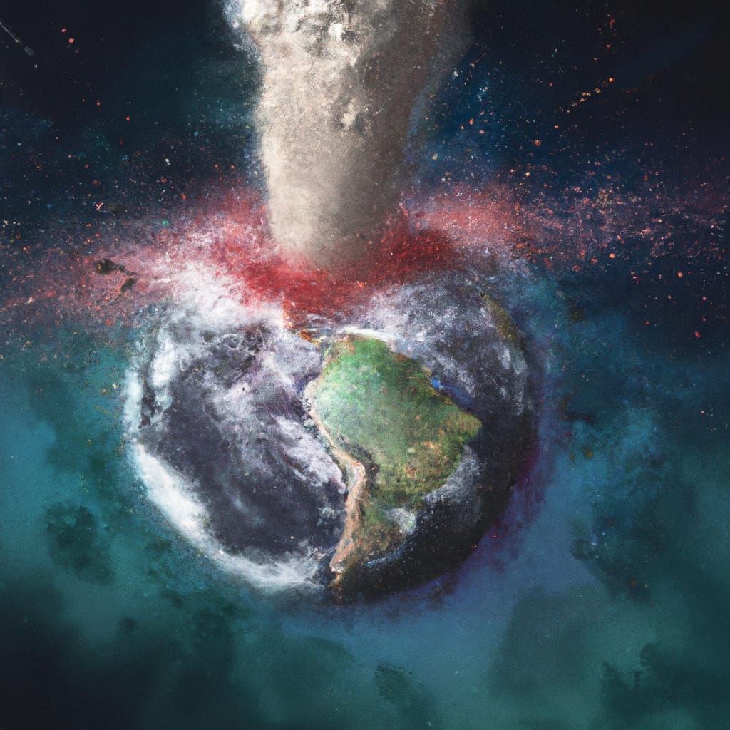 Meteor Strike Causes Planetary Destruction