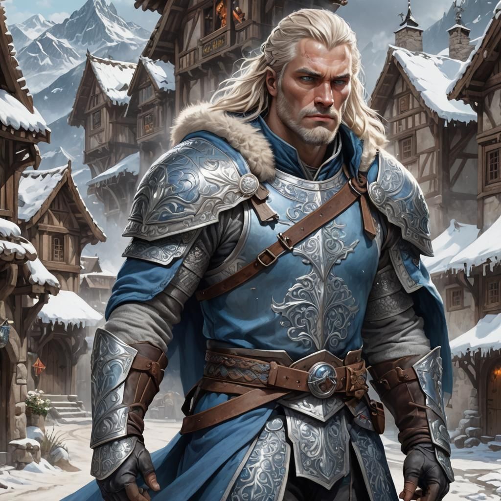 Medieval Fantasy Warrior with Double Axe