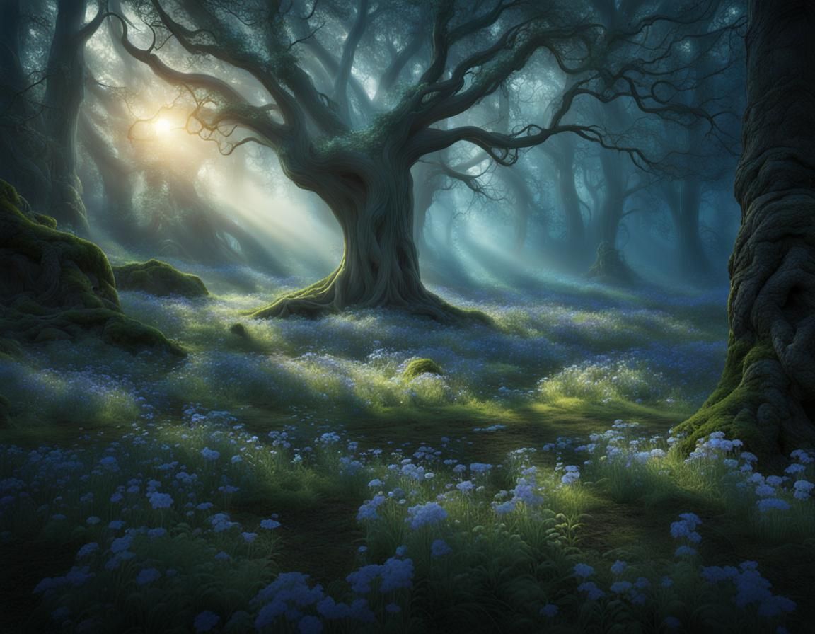mystical twilight forest