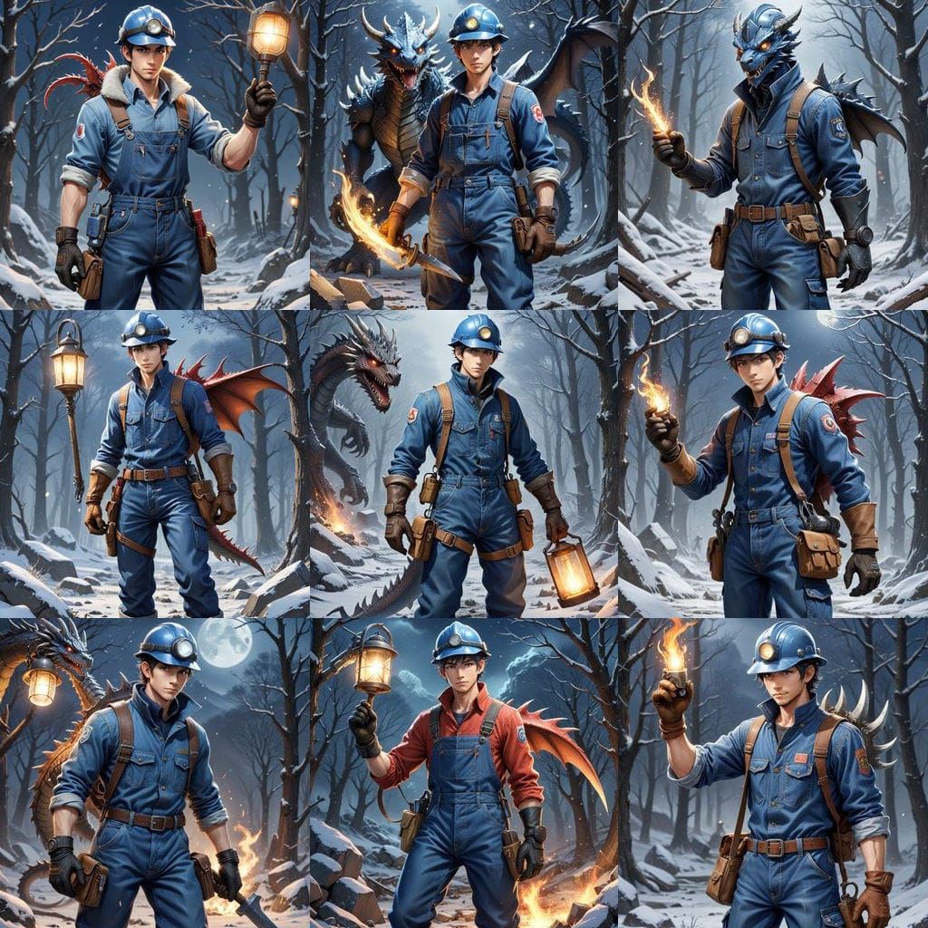 Modern Dragon Laborer in Winter Gear