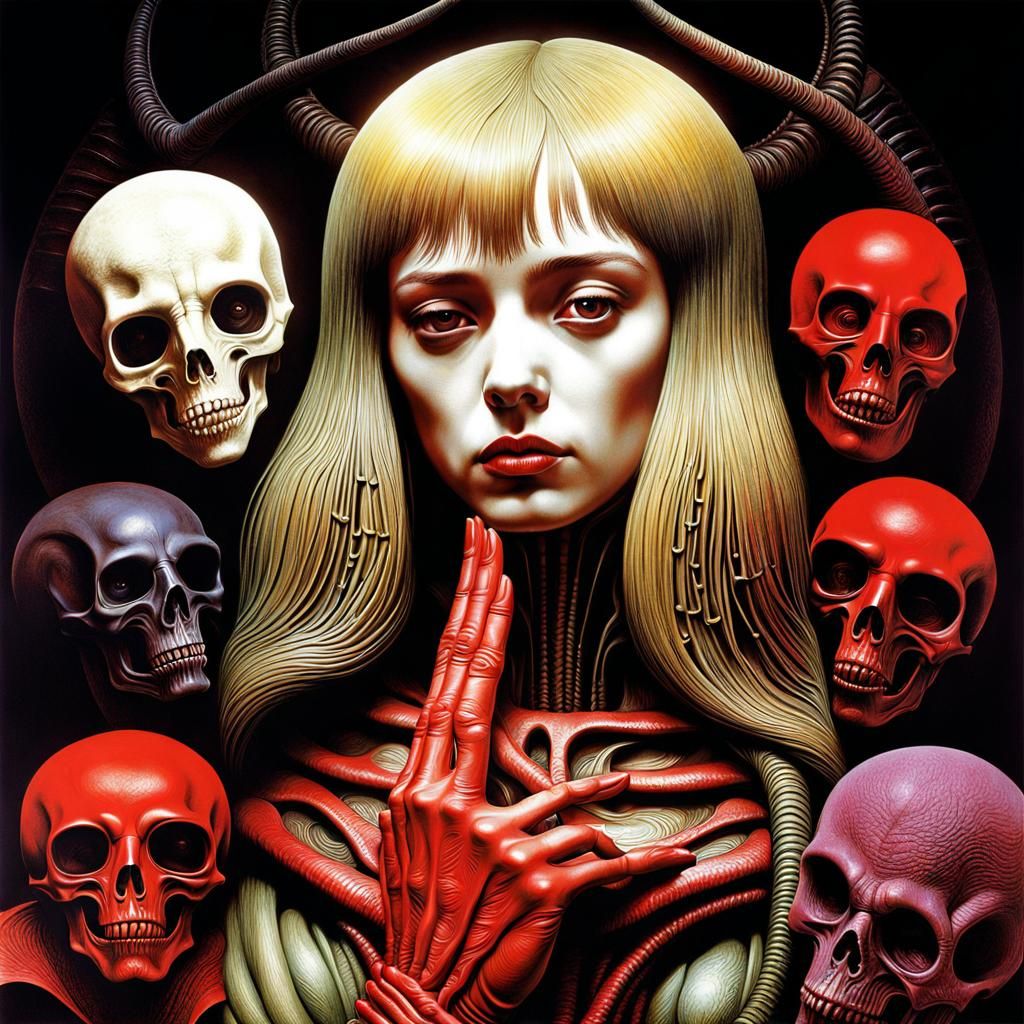 Surreal Biomechanical Nightmare in Film Noir Style