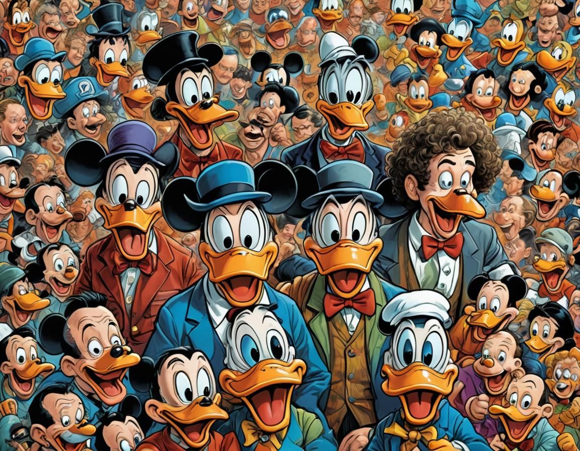 Disney Characters as the Three Stooges in Comic Art