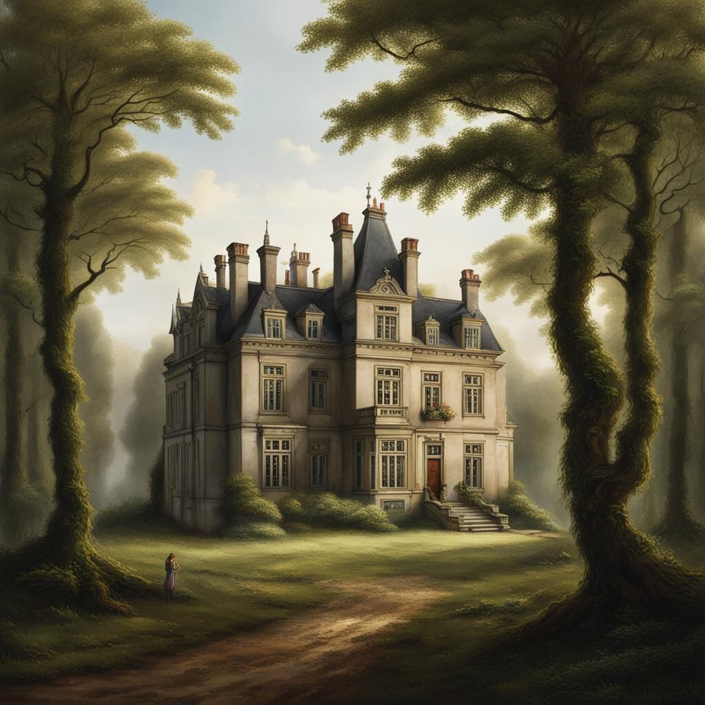Manor in Forest Digital Rendering