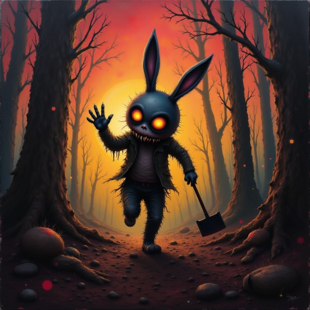 Sinister Rabbit Runs Through Wicked Forest