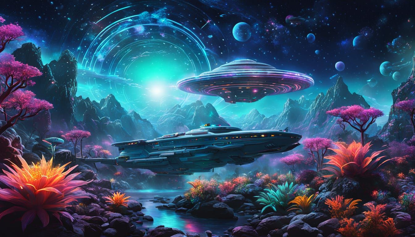 Voyager Meets Alien World in Cosmic Illustration