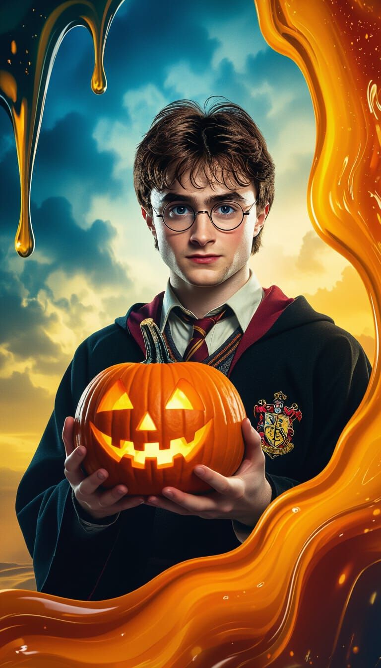 Harry Potter's Surreal Halloween Pumpkin, Salvador Dali Styl...