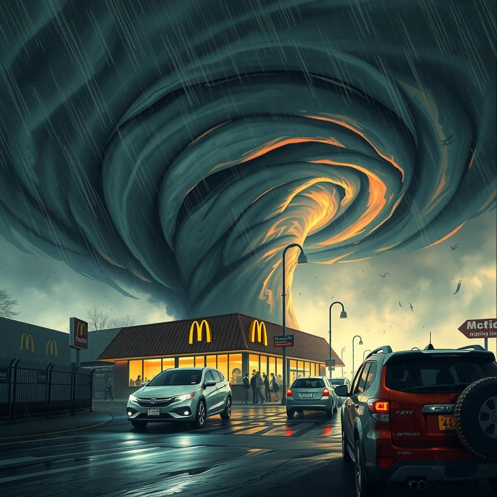 Cyclone Devastates McDonald's: a Sci-Fi Disaster