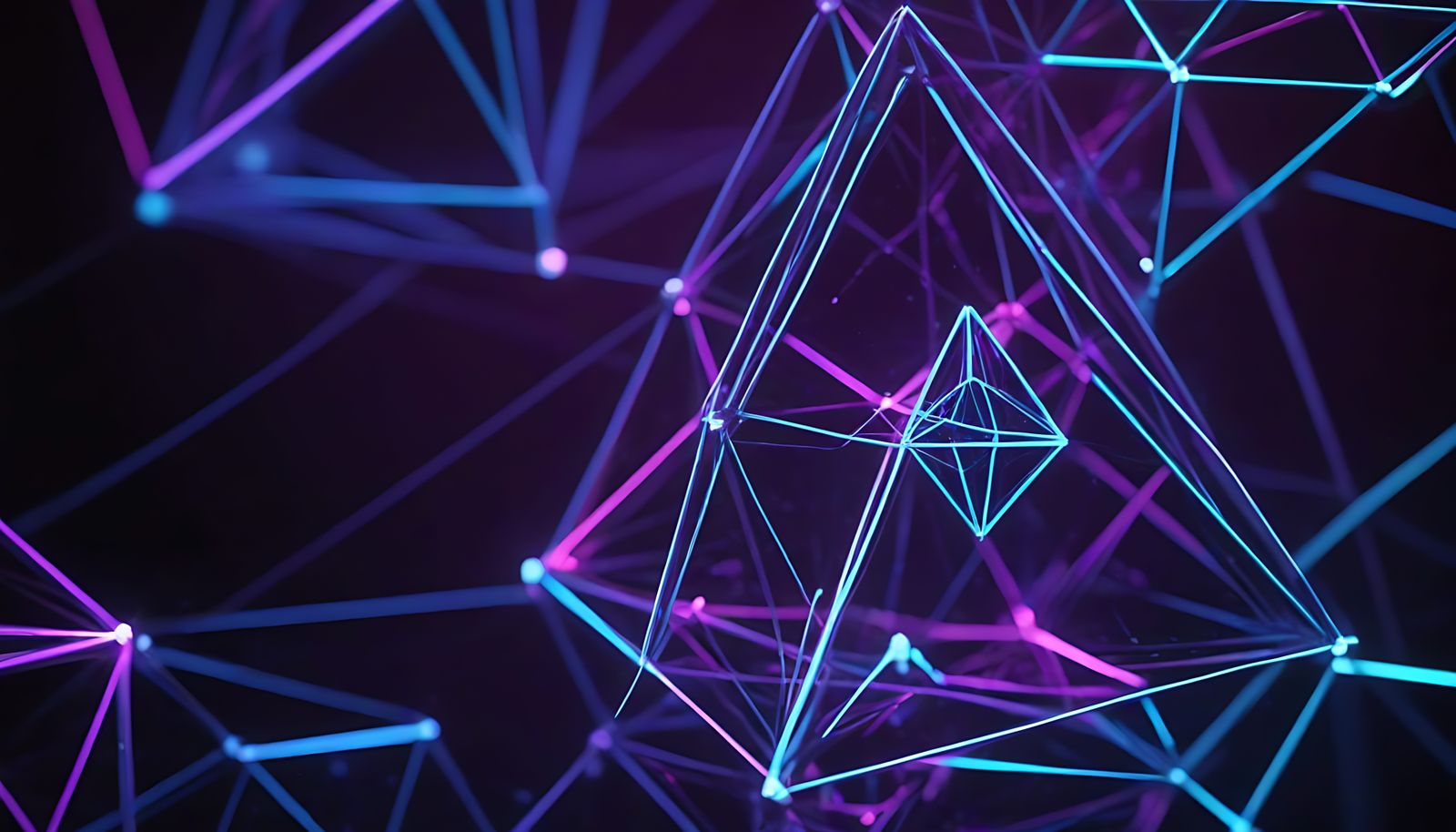 Floating Tetrahedral Shapes in Deep Colors