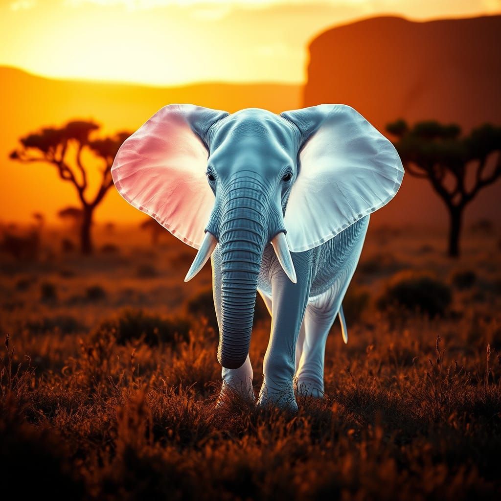 Ethereal Elephant Majestically Dominates African Savanna