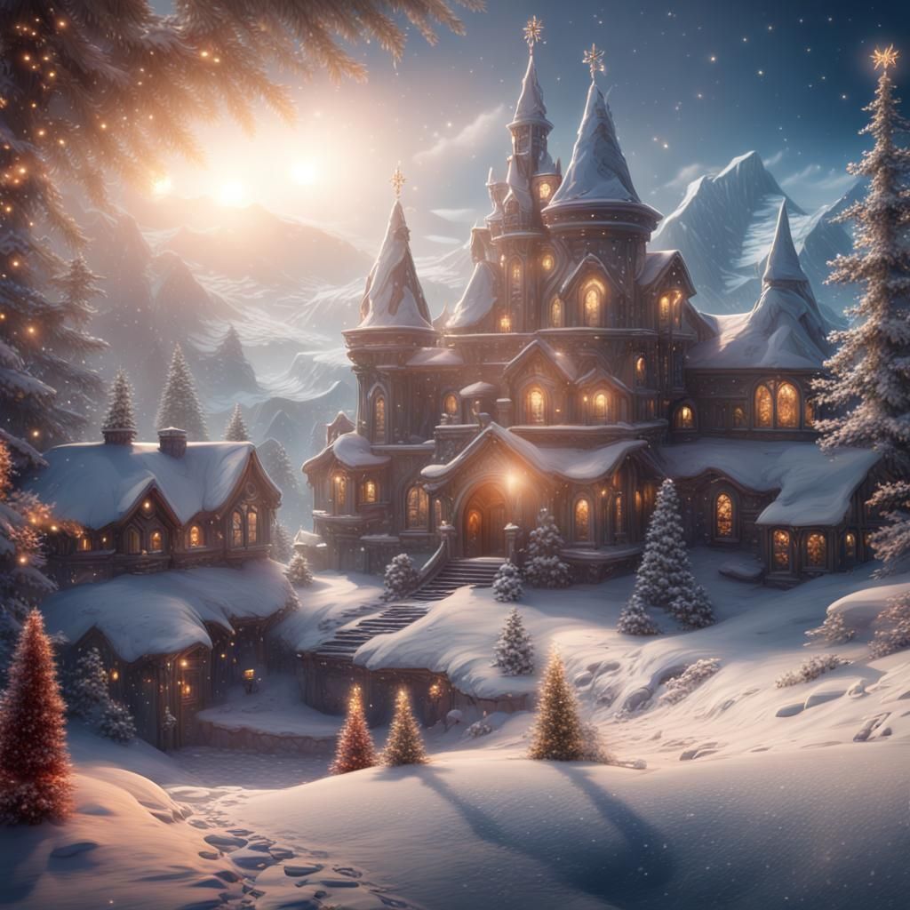 Fantasy Christmas Greetings: Detailed Matte Painting