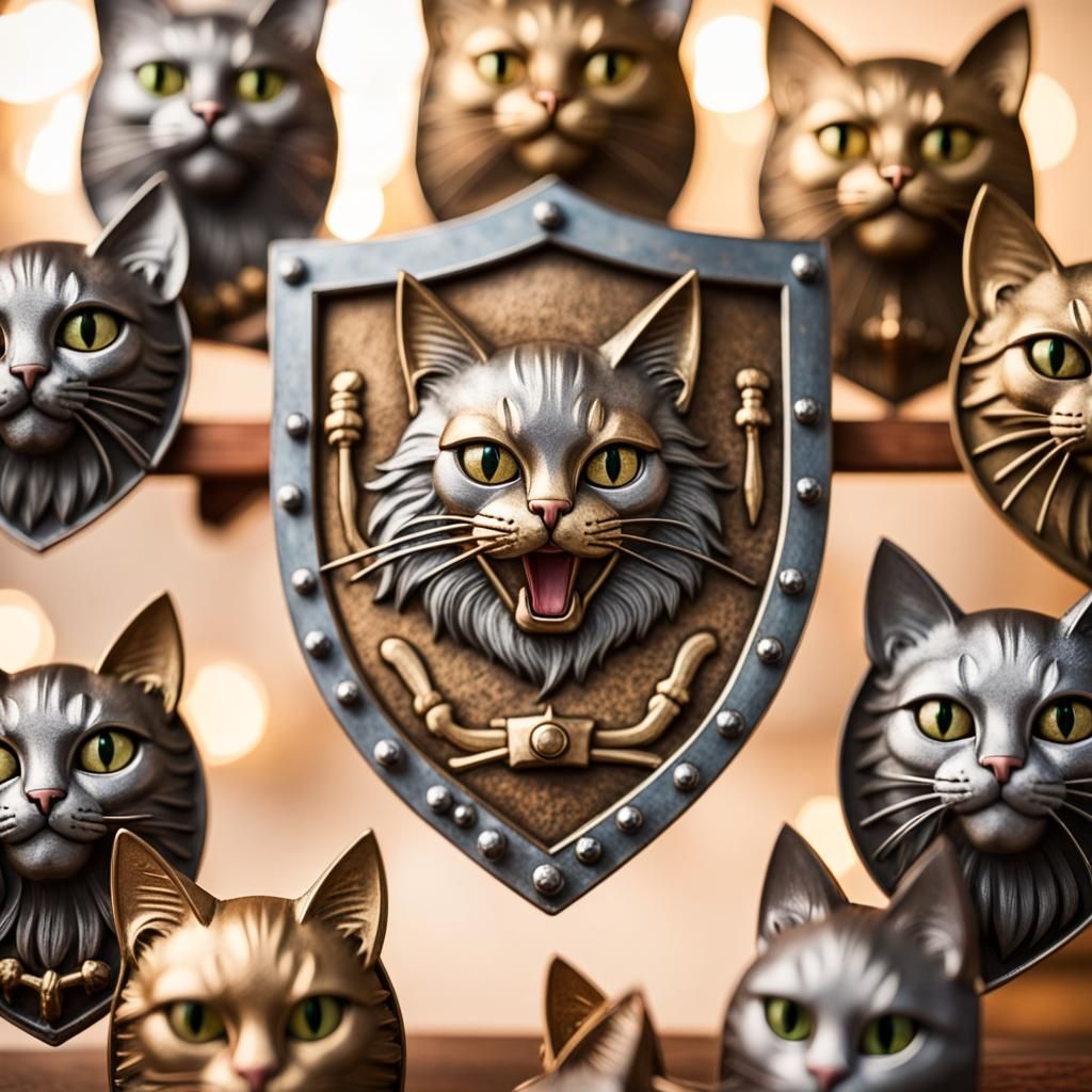 Metal Shield: Crazy Cat Lady Coat of Arms