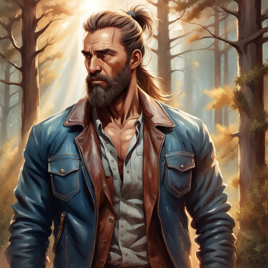 Vintage Style Illustration of a Rugged Man