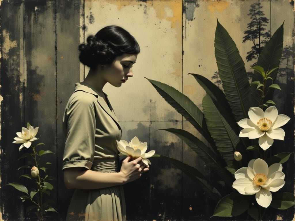 Vintage Singer in Art Deco Floral Matrix