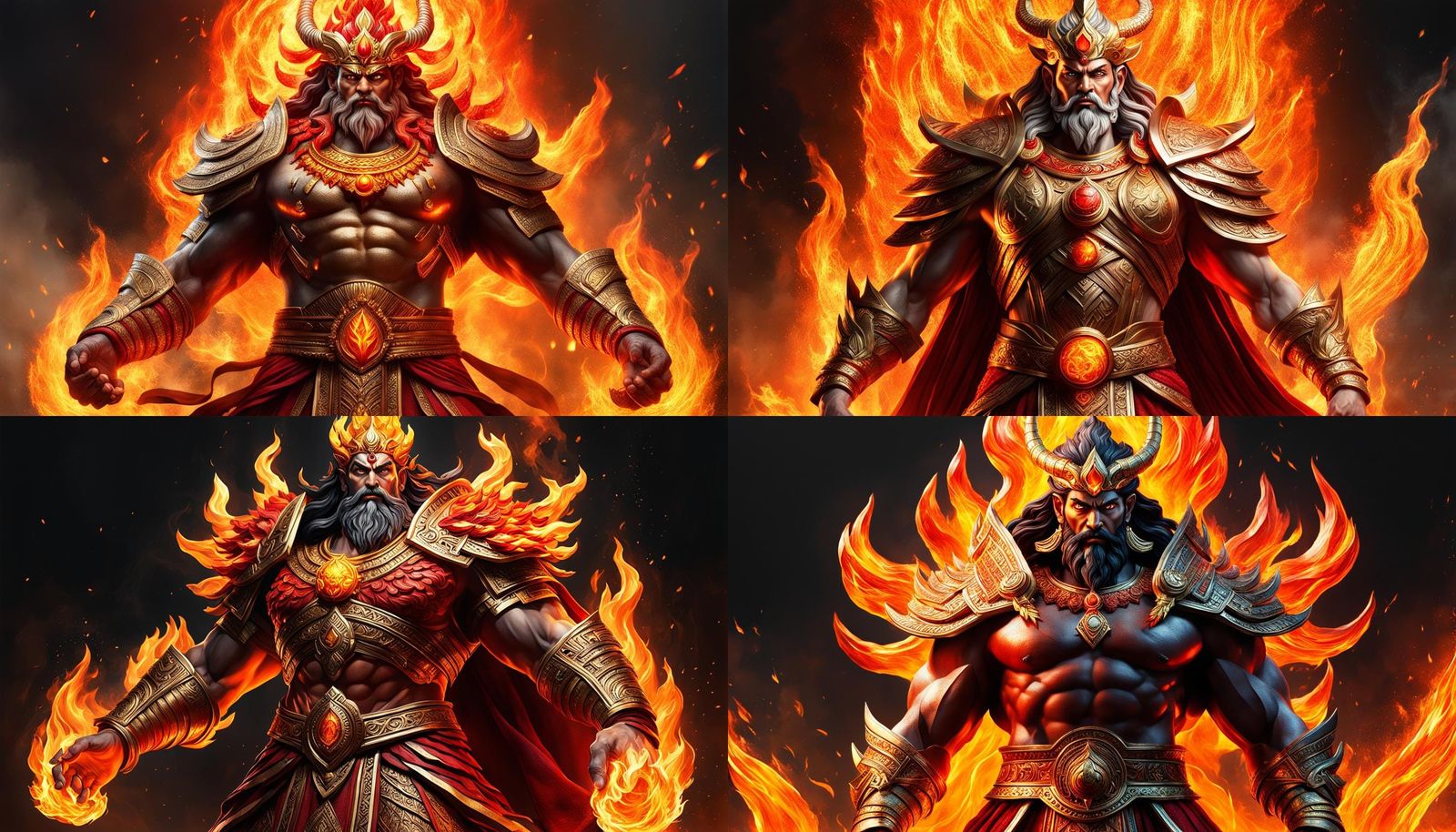 Imposing God of Fire in Photorealistic 32K Rendering