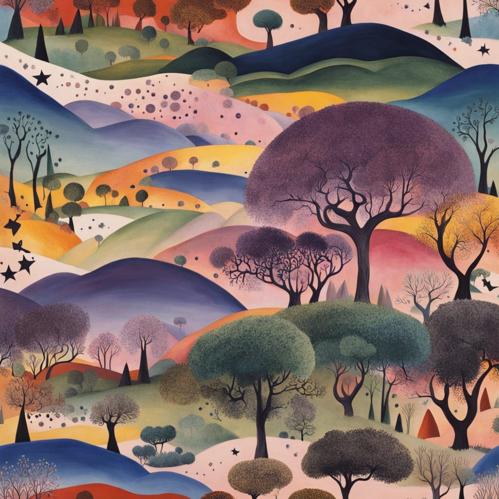 Celestial Showcase of Whimsy: Vibrant Stars and Diverse Land...