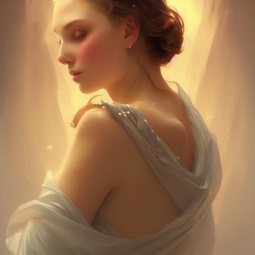 Beautiful Princess Angel Portrait in Hyperdetailed Style